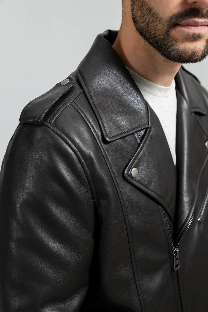 Nash - Men's Vegan Faux Leather Jacket (Olive)