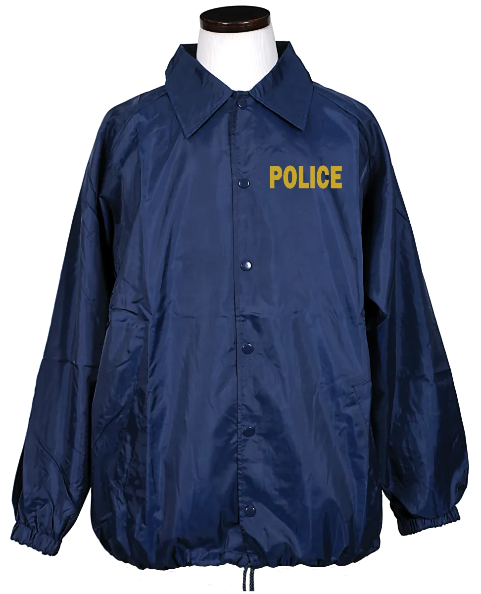 NAVY BLUE WINDBREAKER WITH GOLD POLICE I.D