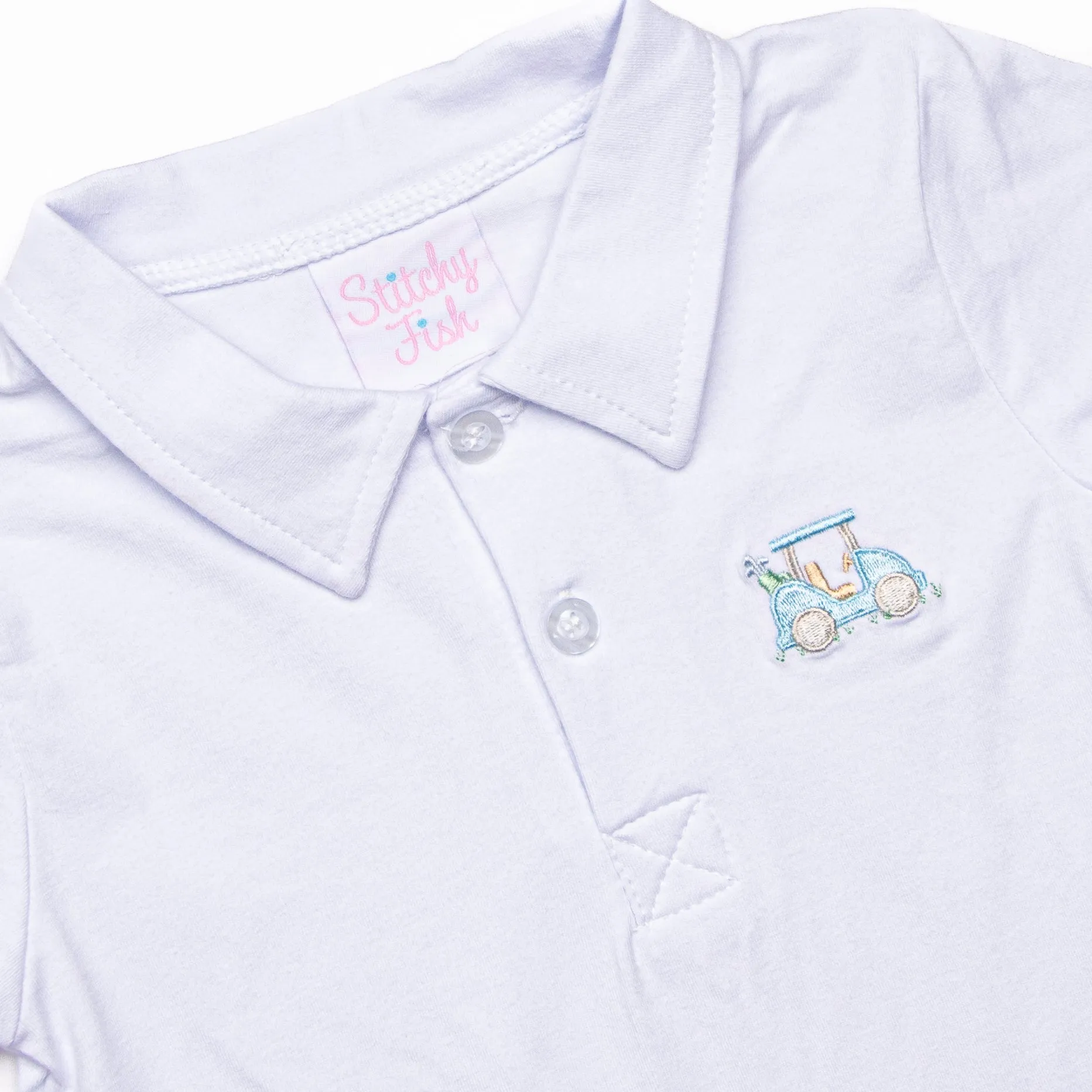 Off to the Country Club Embroidered Top, White