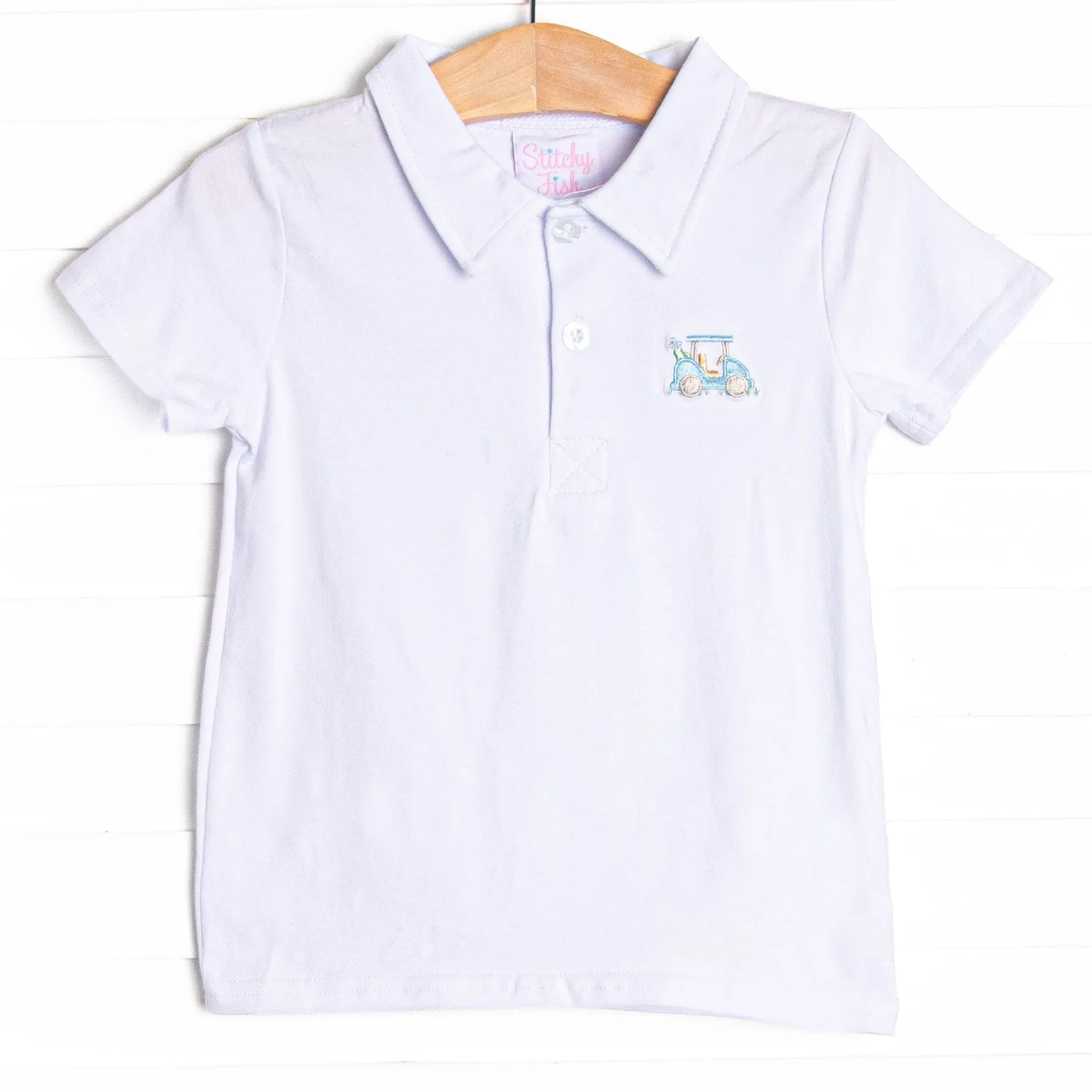 Off to the Country Club Embroidered Top, White