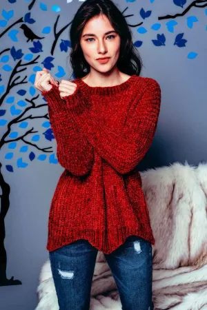 OH SO COZY CHENNILE PULLOVER BURG