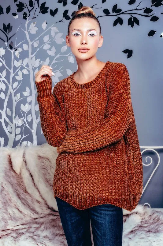 OH SO COZY CHENNILE PULLOVER COCOA