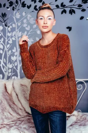 OH SO COZY CHENNILE PULLOVER COCOA