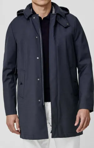 Olmetex Navy Blue Bonded Water-Repellent Tech-Wool Ripstop Windbreaker
