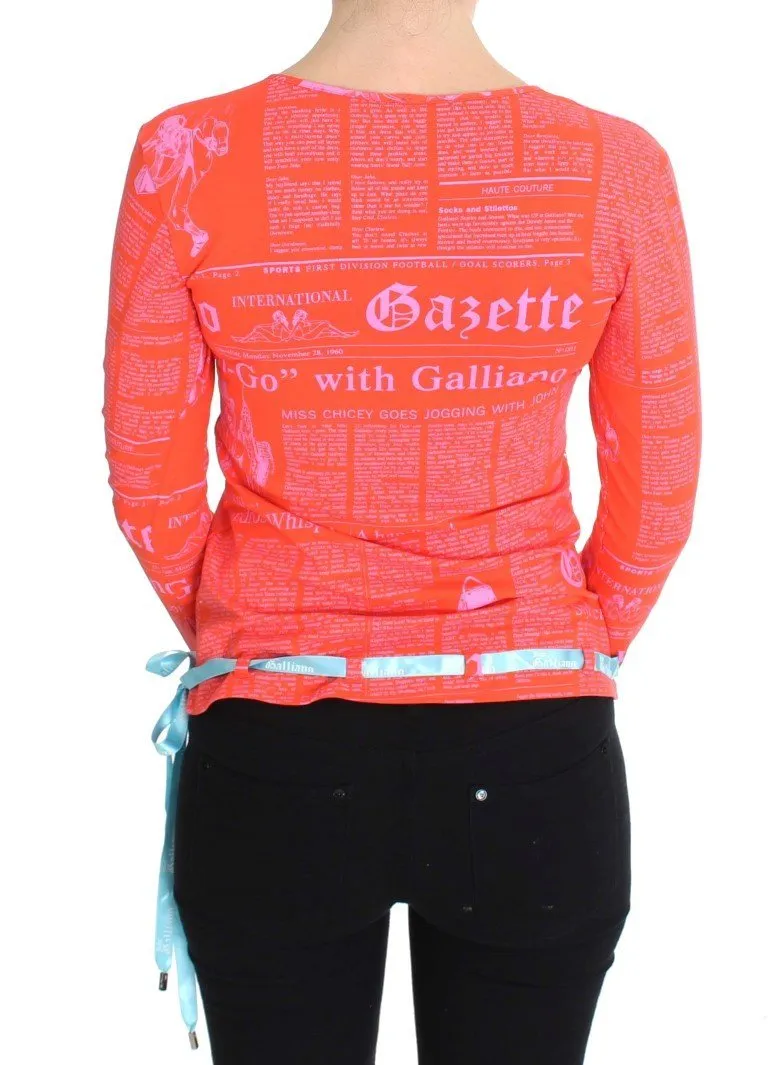 Orange Cotton Stretch Motive Sweater