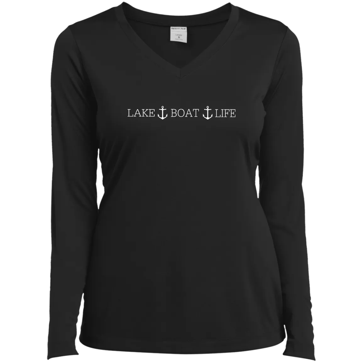 Otis Lake Boat Life Ladies’ Long Sleeve Performance V-Neck Tee