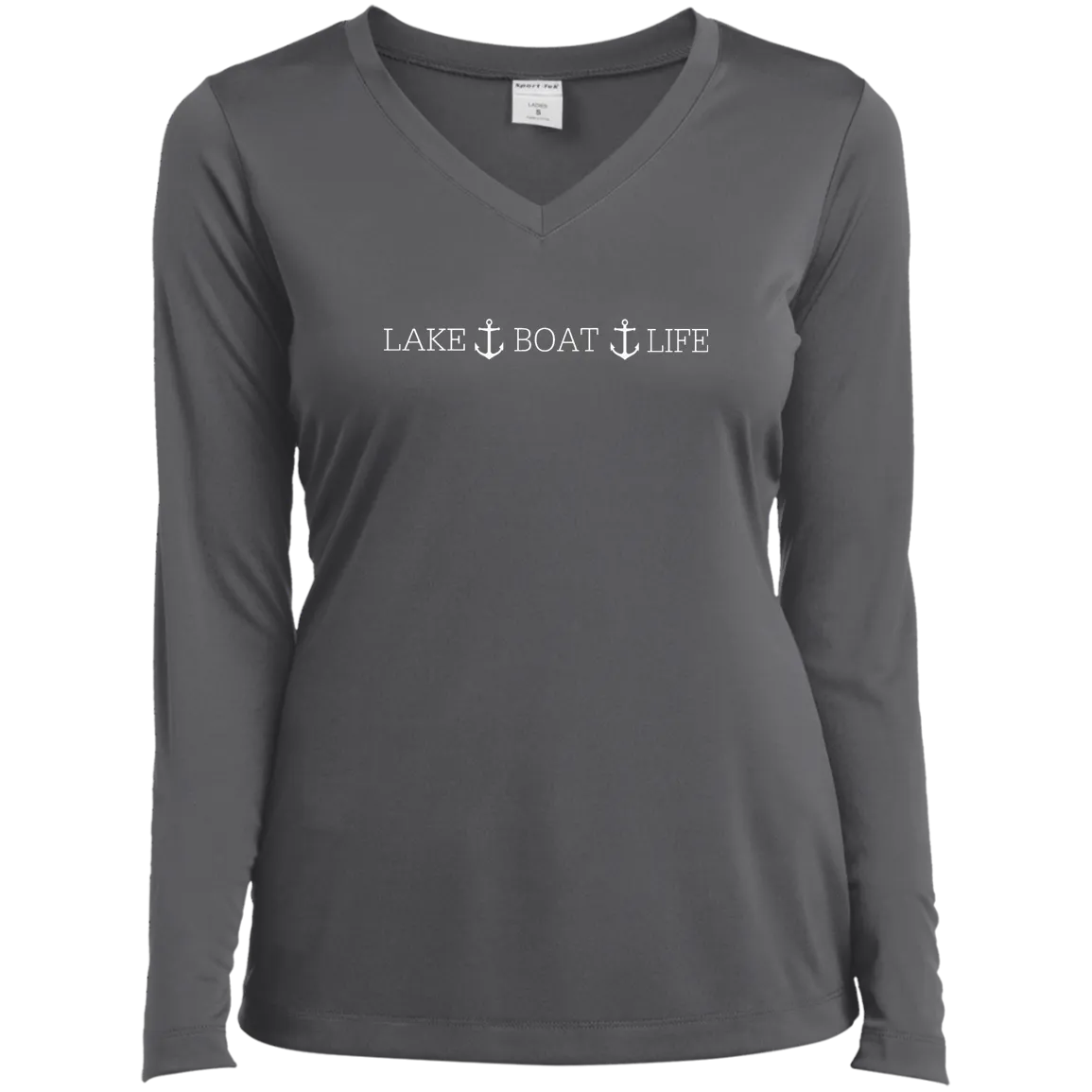 Otis Lake Boat Life Ladies’ Long Sleeve Performance V-Neck Tee