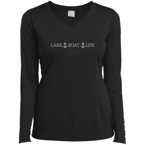 Otis Lake Boat Life Ladies’ Long Sleeve Performance V-Neck Tee
