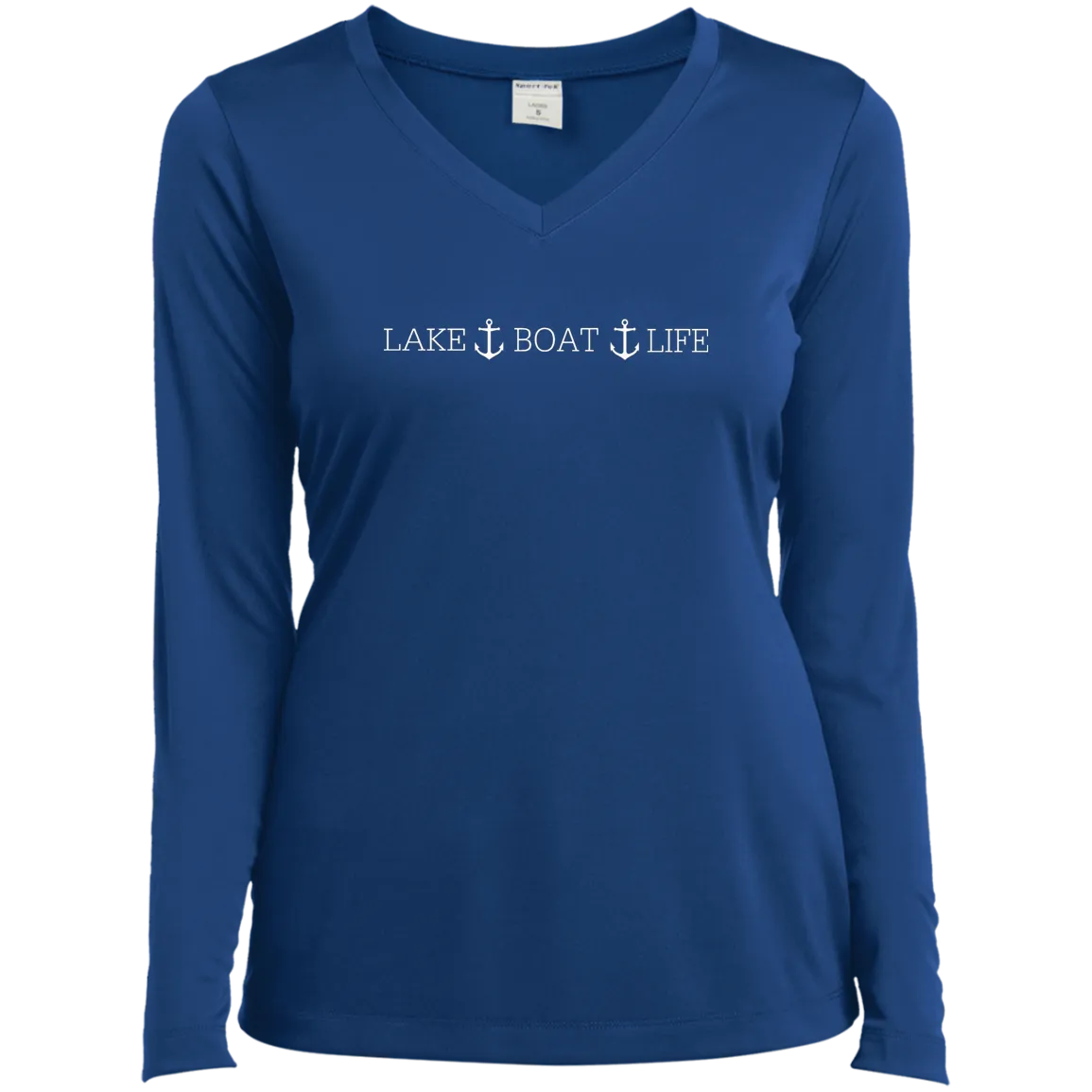 Otis Lake Boat Life Ladies’ Long Sleeve Performance V-Neck Tee