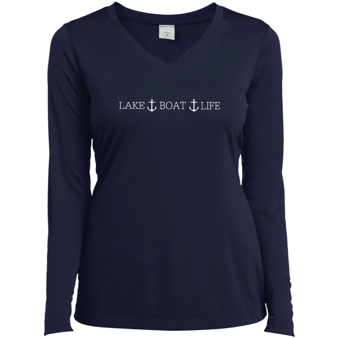 Otis Lake Boat Life Ladies’ Long Sleeve Performance V-Neck Tee