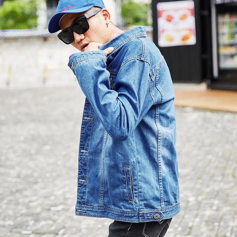 Oversize Denim Jacket Long Sleeve Jean Jacket Coats For Men