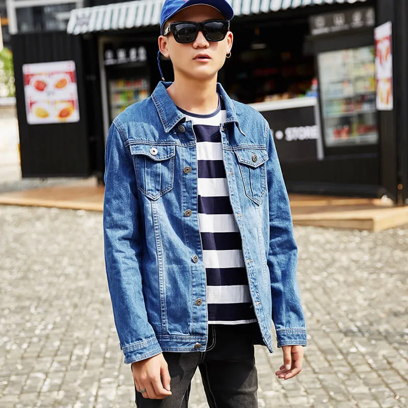 Oversize Denim Jacket Long Sleeve Jean Jacket Coats For Men