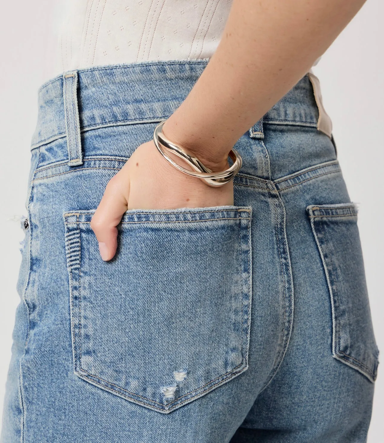 Paige Sasha Ankle with Wide Cuff in Storybook Distressed