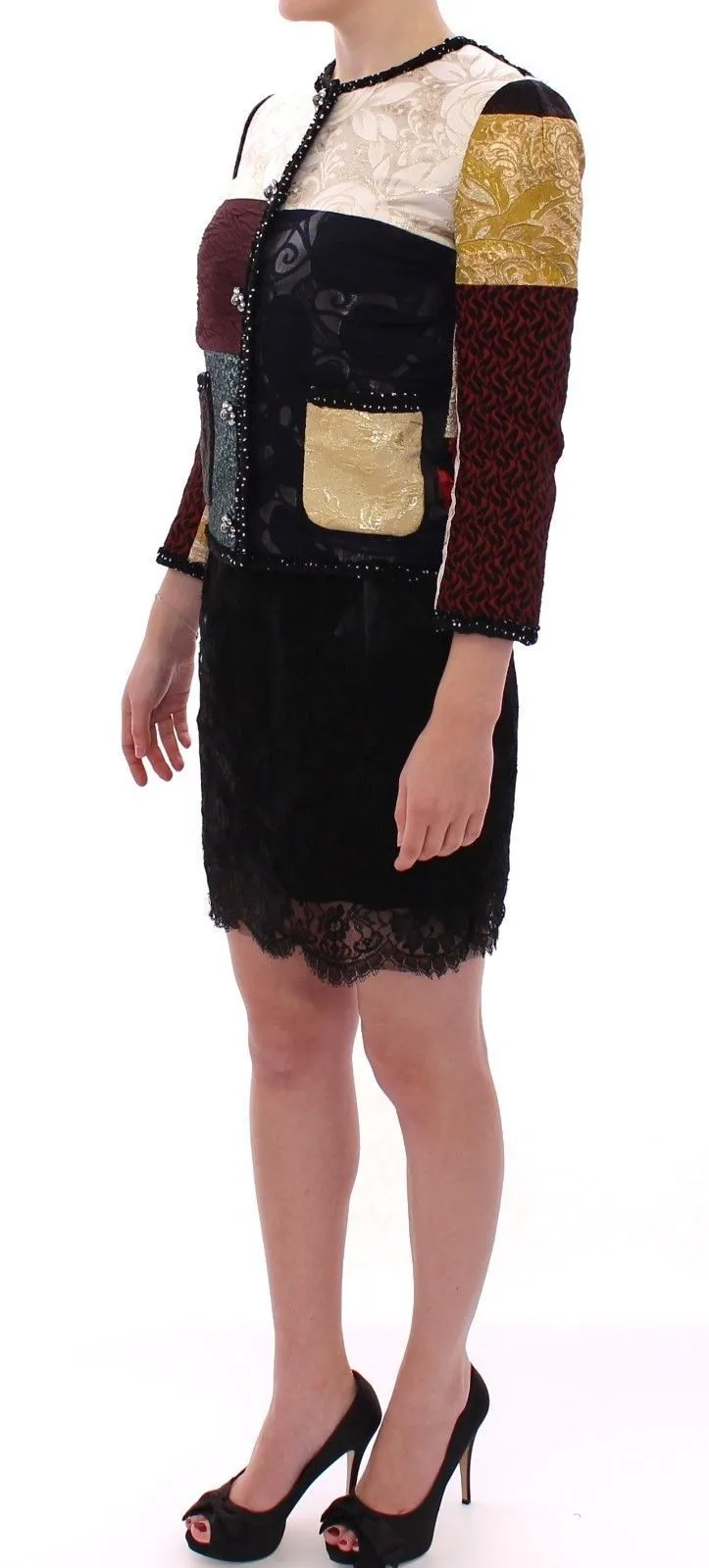 Patchwork Baroque Crystal Jacket Coat