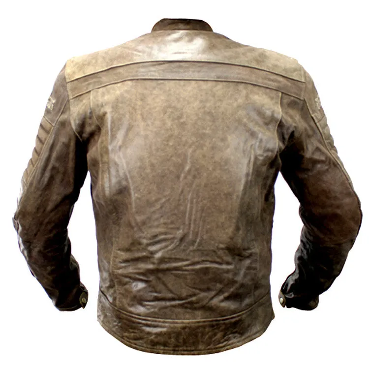 Perrini New Men’s Buffalo Motorbike Genuine Leather Biker Jacket Motorbike Leather Top
