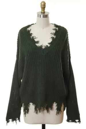 PETRA DISTRESSED PULLOVER SWEATER