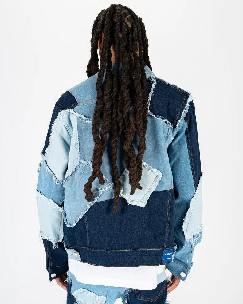 PHEELINGS LEFT IN THE PAST DENIM JACKET (LIGHT/MEDIUM BLUE)