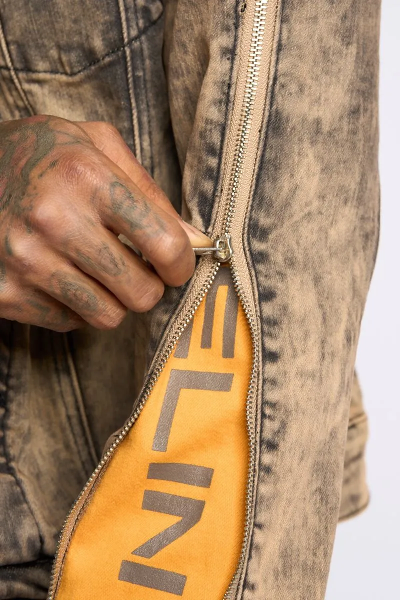 PHEELINGS METAMORPHOSIS DENIM JACKET (BROWN)