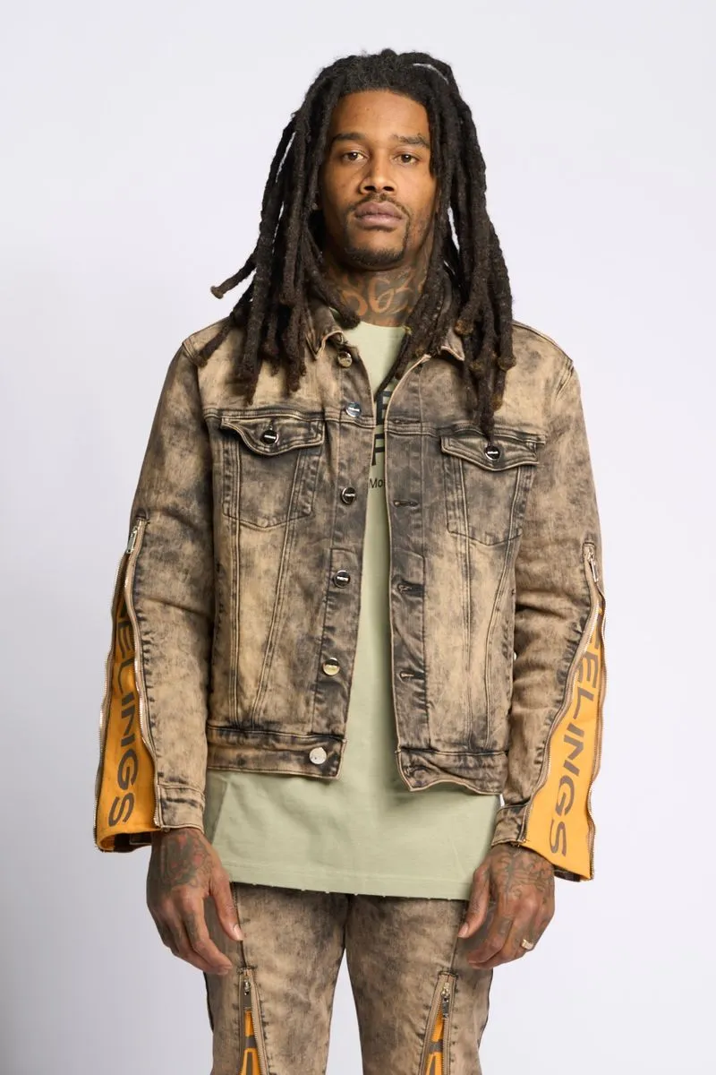 PHEELINGS METAMORPHOSIS DENIM JACKET (BROWN)
