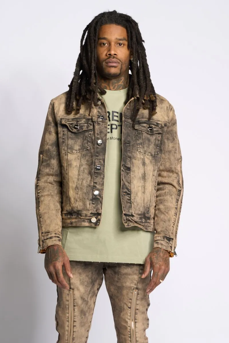 PHEELINGS METAMORPHOSIS DENIM JACKET (BROWN)