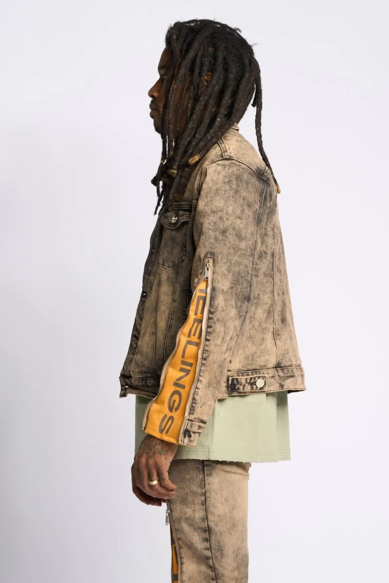 PHEELINGS METAMORPHOSIS DENIM JACKET (BROWN)