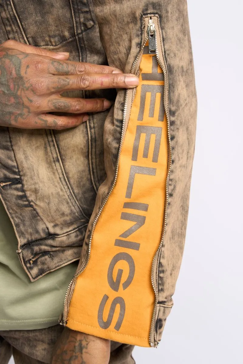 PHEELINGS METAMORPHOSIS DENIM JACKET (BROWN)