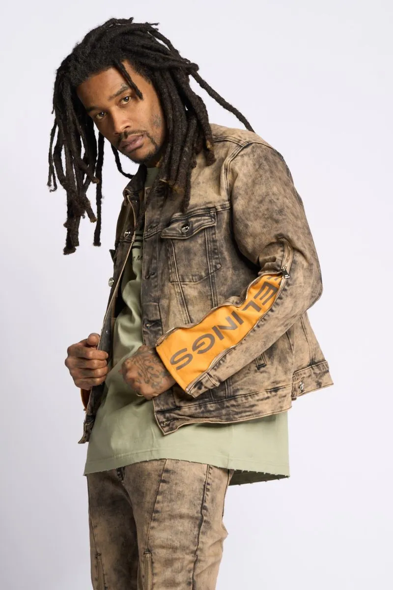 PHEELINGS METAMORPHOSIS DENIM JACKET (BROWN)