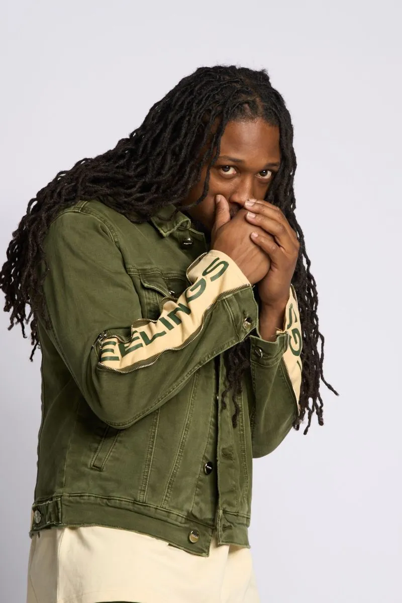 PHEELINGS METAMORPHOSIS DENIM JACKET (Olive)