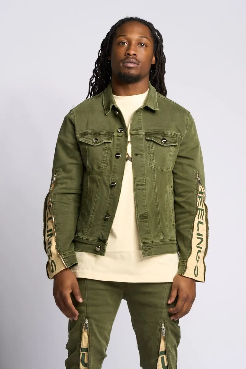 PHEELINGS METAMORPHOSIS DENIM JACKET (Olive)