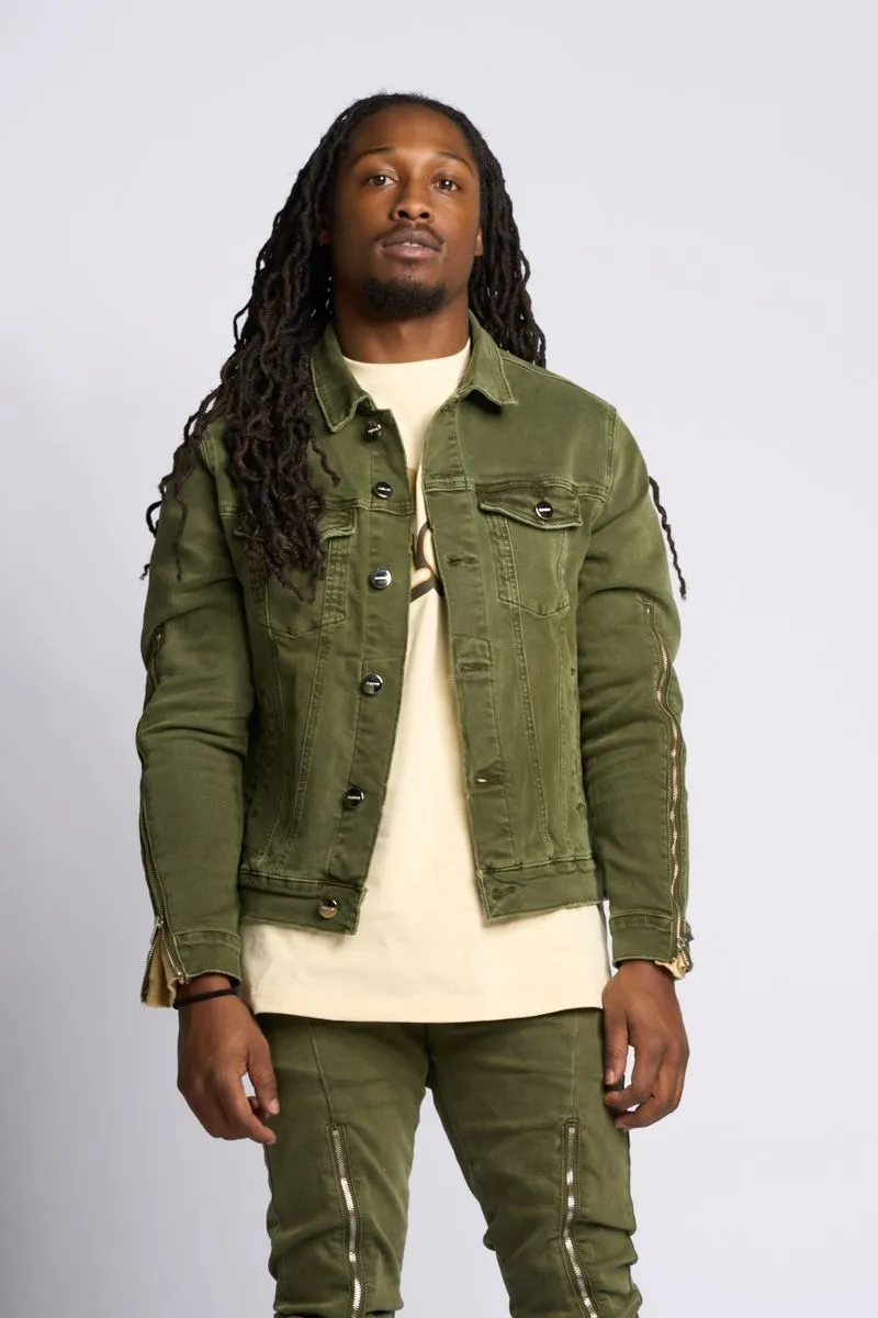 PHEELINGS METAMORPHOSIS DENIM JACKET (Olive)