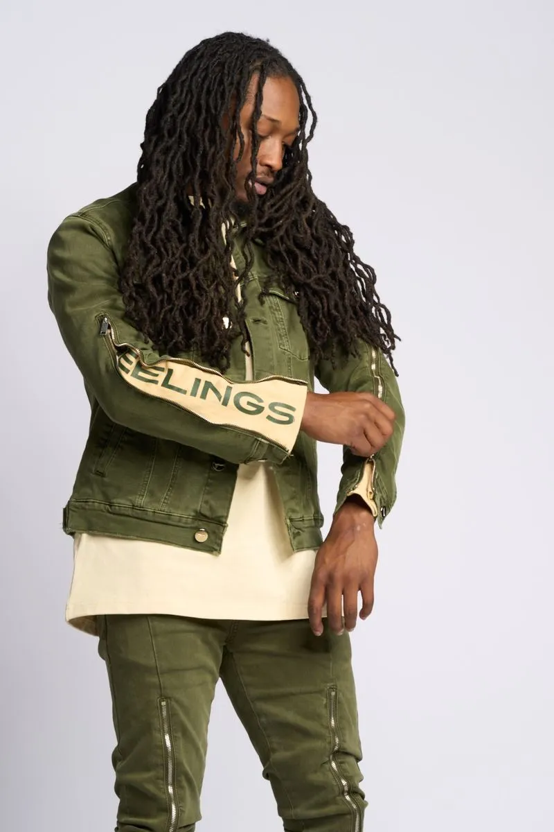 PHEELINGS METAMORPHOSIS DENIM JACKET (Olive)