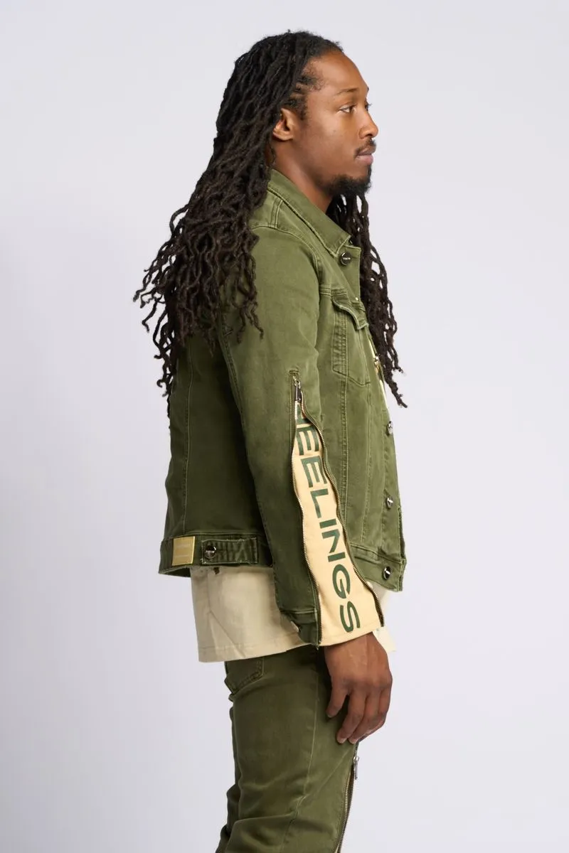 PHEELINGS METAMORPHOSIS DENIM JACKET (Olive)