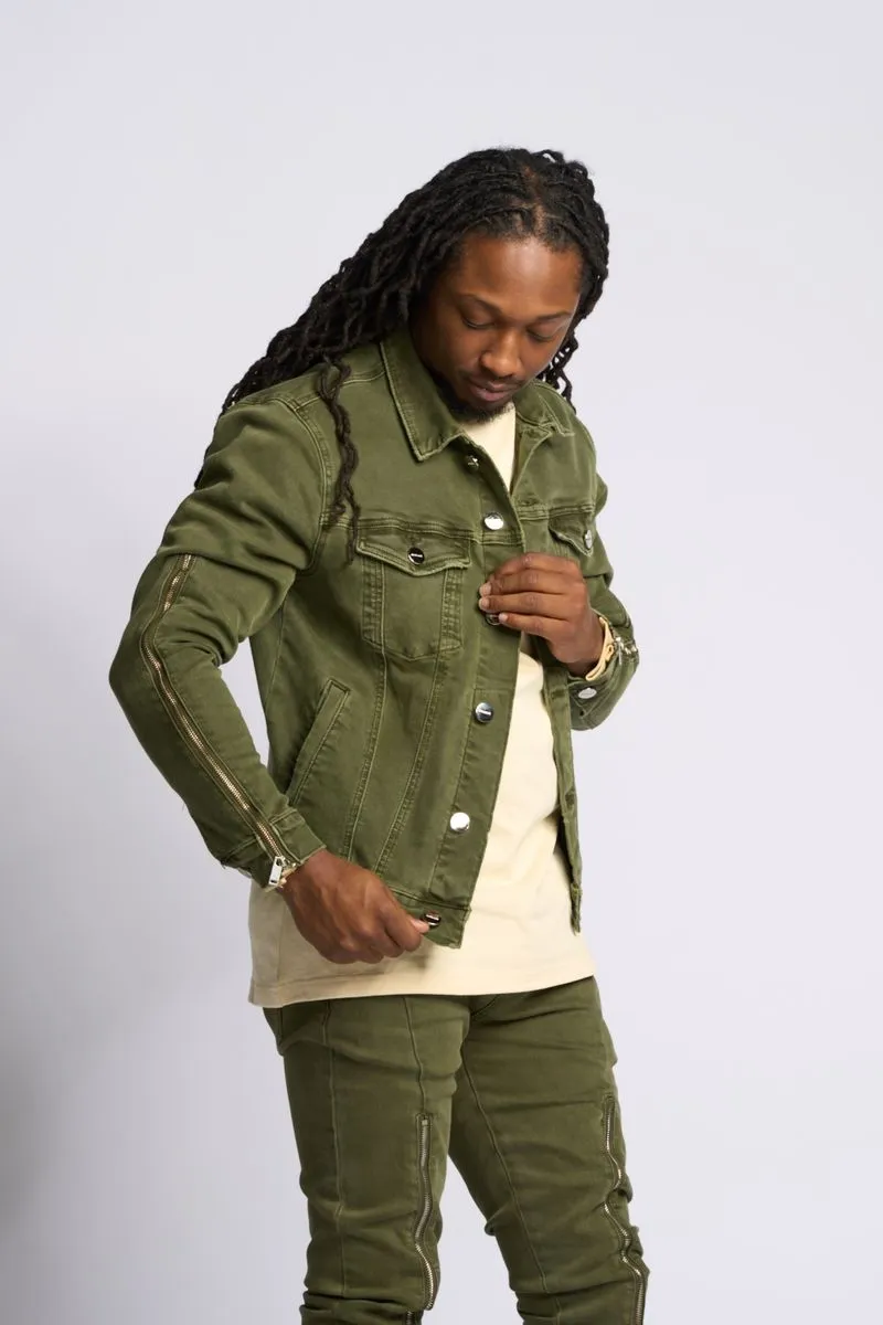 PHEELINGS METAMORPHOSIS DENIM JACKET (Olive)