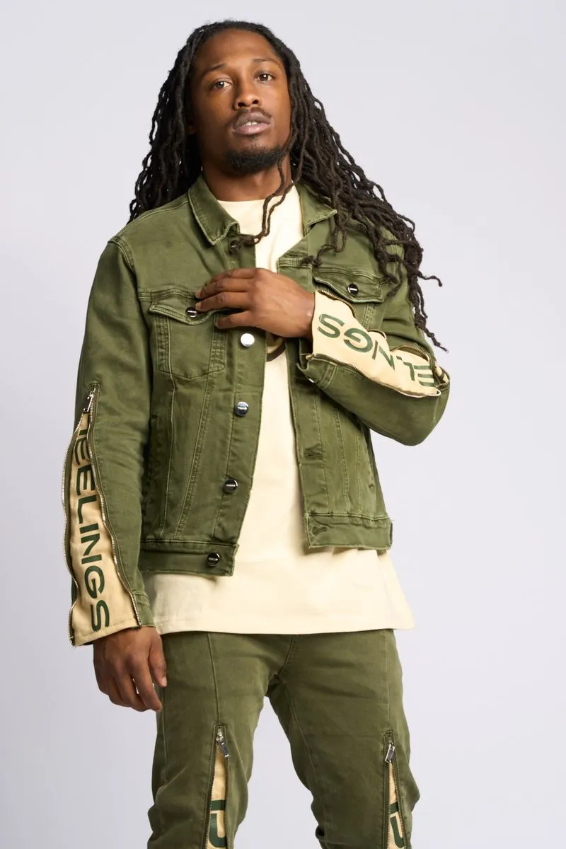 PHEELINGS METAMORPHOSIS DENIM JACKET (Olive)