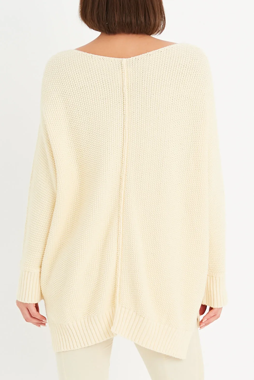 Pima Cotton Pebble V Neck Sweater
