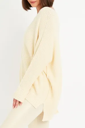 Pima Cotton Pebble V Neck Sweater