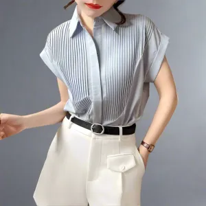 Pleated Polo Top