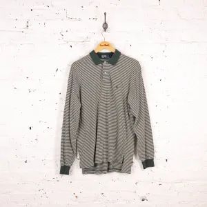 Polo Long Sleeve Striped Polo Shirt - Green - L