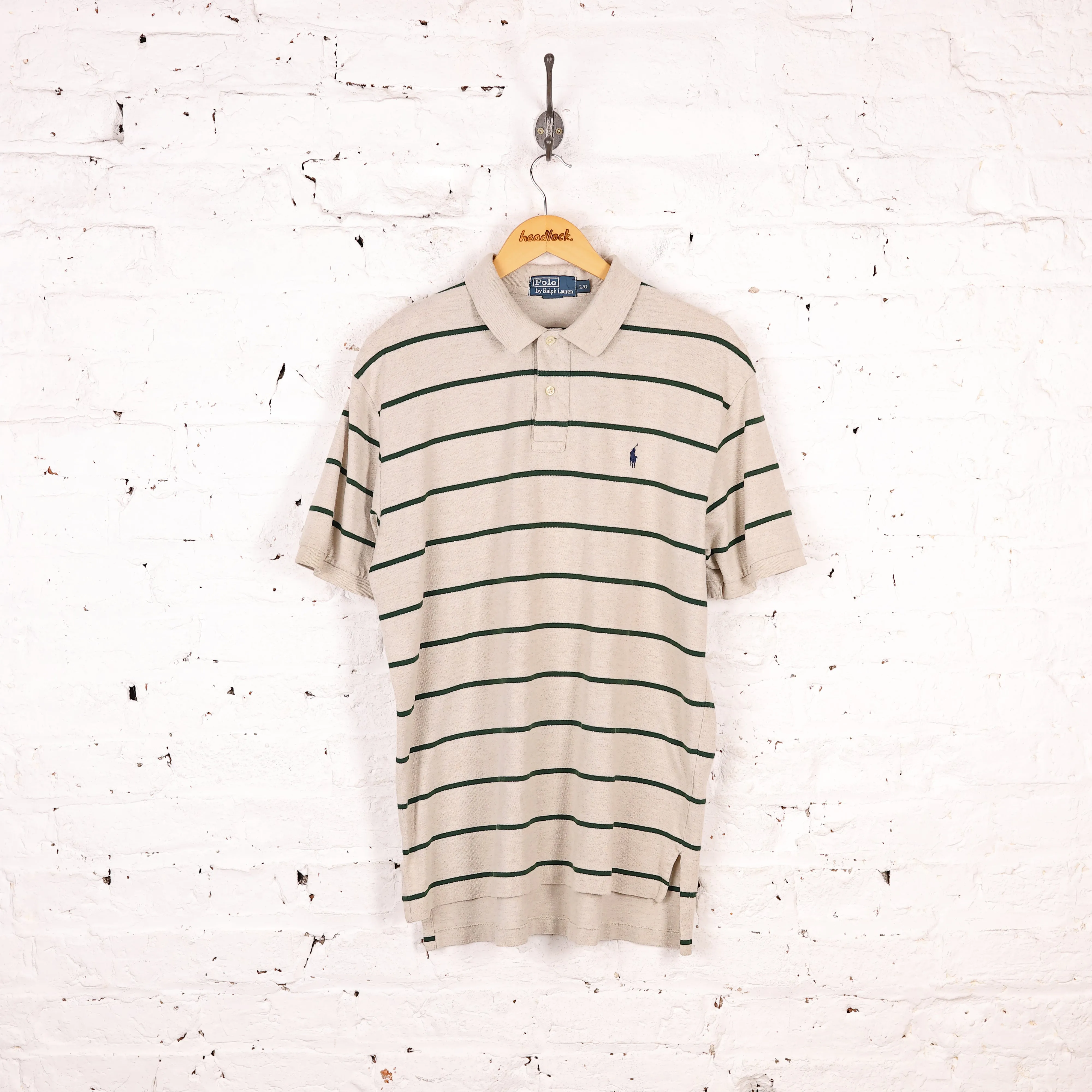 Polo Ralph Lauren Short Sleeve Striped Polo Shirt - Grey - L