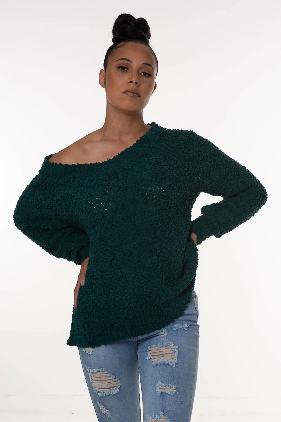 POPCORN SWEATER | deep green |