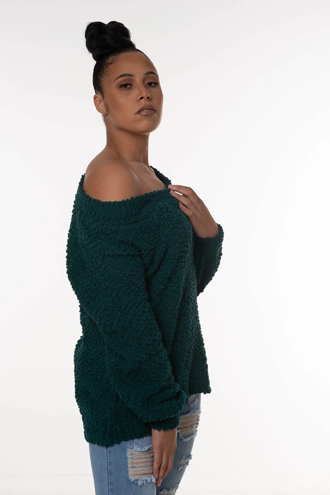 POPCORN SWEATER | deep green |