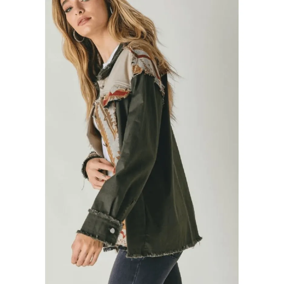 Printed button down shirt