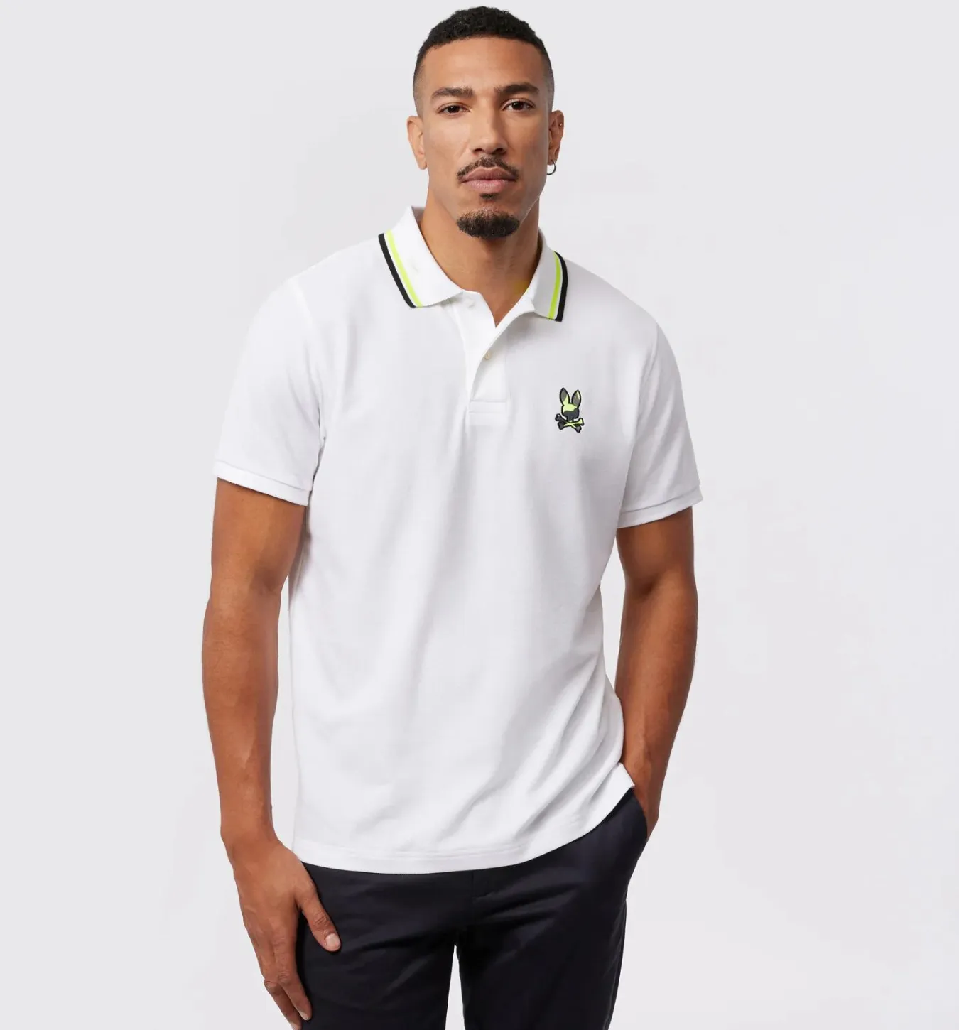 Psycho Bunny Plano Pique Polo - White