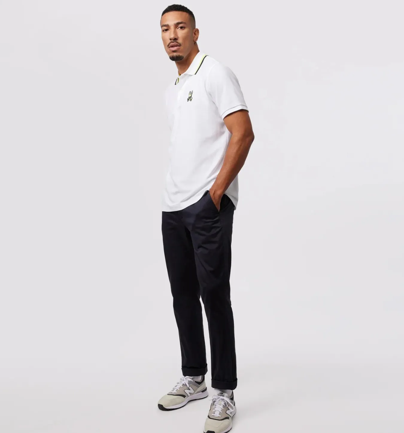 Psycho Bunny Plano Pique Polo - White