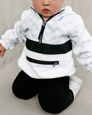 PULLOVER WINDBREAKER - GREY CHECKERED