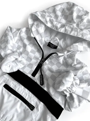 PULLOVER WINDBREAKER - GREY CHECKERED