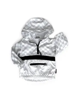 PULLOVER WINDBREAKER - GREY CHECKERED
