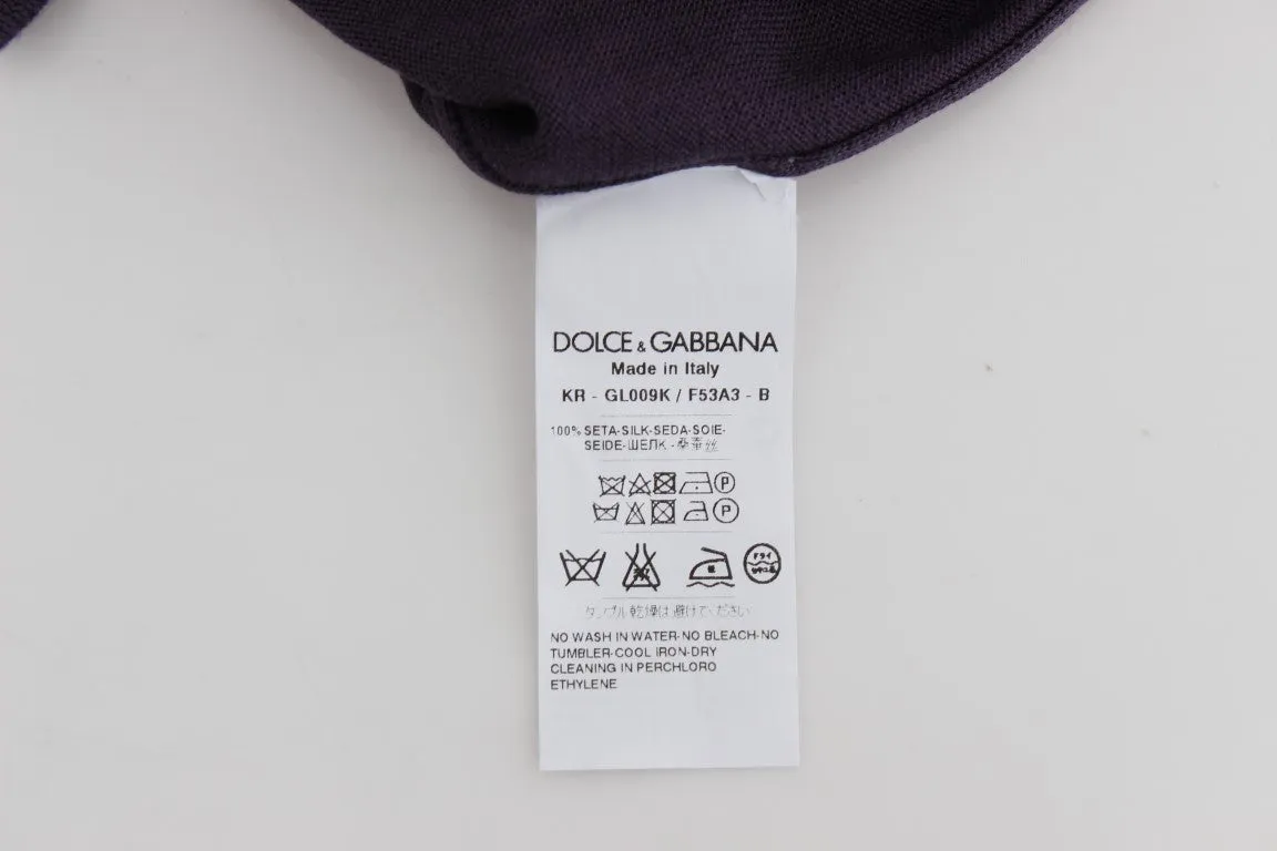 Purple Crewneck Pullover Silk Sweater
