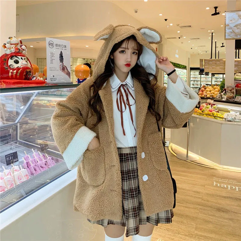 "BEAR EARS HOODED" COAT N102211