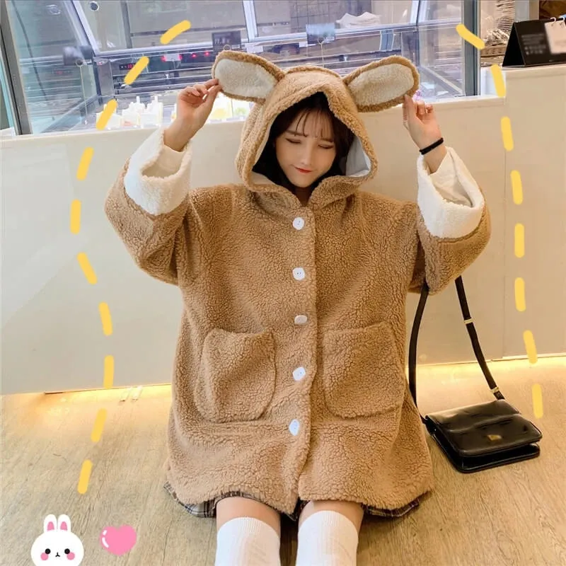 "BEAR EARS HOODED" COAT N102211